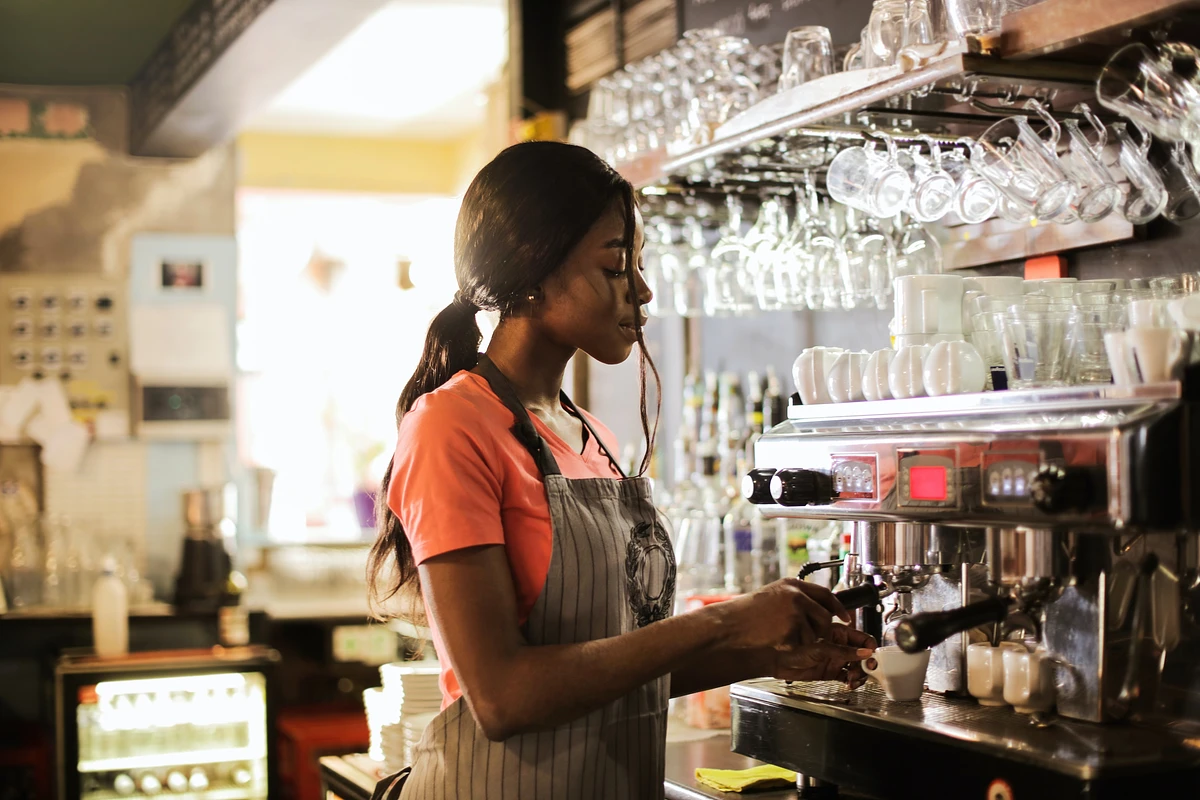 Barista working at a coffee shop